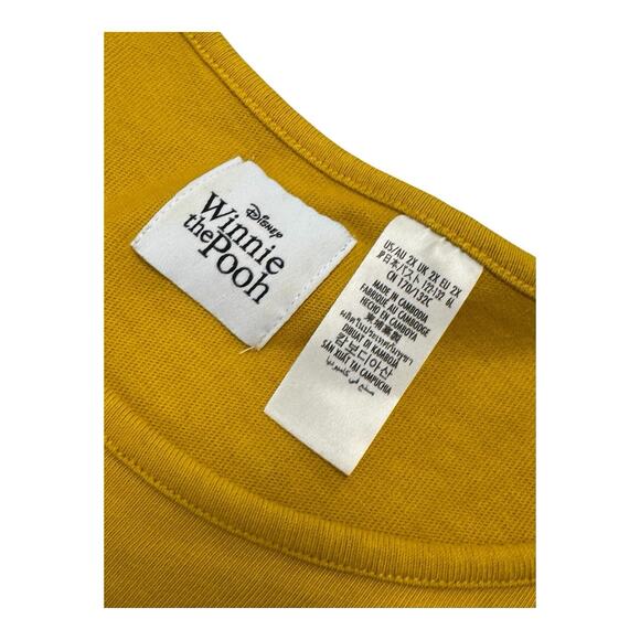 Disney Winnie the Pooh and Pals Mustard Yellow 2X Drop Waist 3/4 Sleeve Dress - Picture 2 of 11